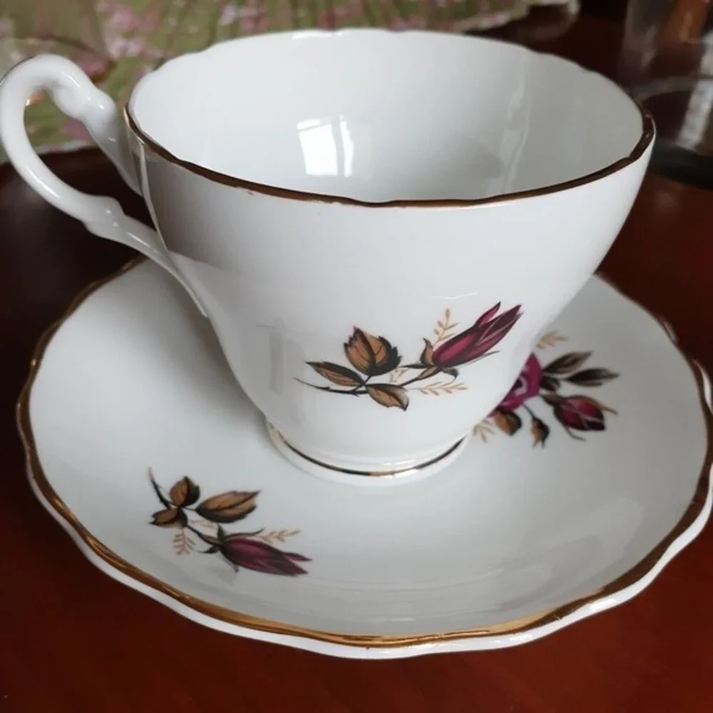 Consort fine bone china Rose tea cup saucer serveware  coffee floral